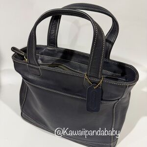 Coach Legacy Dark Navy Blue Vintage Bleecker Satchel Leather Mini Tote Bag USA